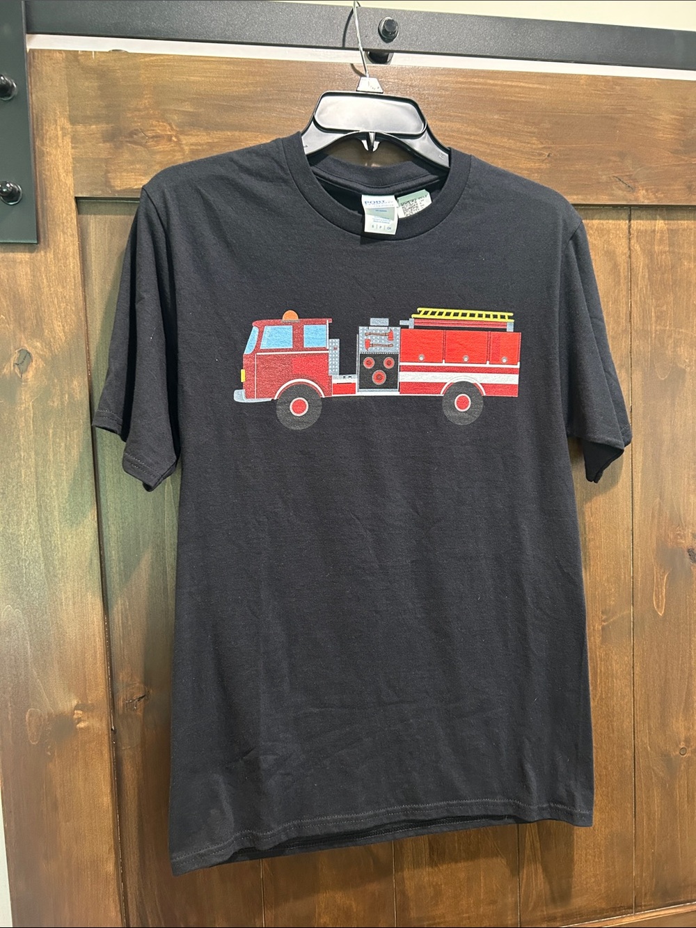 M65 NWOT Fire Truck Graphic Tee - Black - Size Adult Small